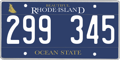 RI license plate 299345