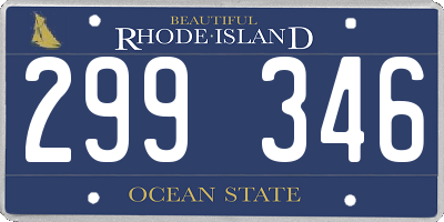 RI license plate 299346
