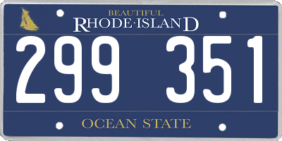 RI license plate 299351
