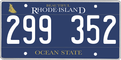 RI license plate 299352