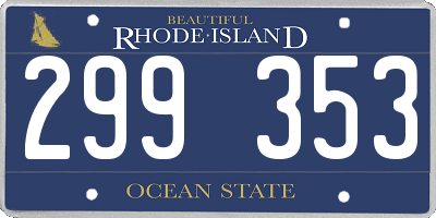 RI license plate 299353