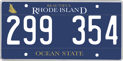 RI license plate 299354