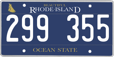 RI license plate 299355