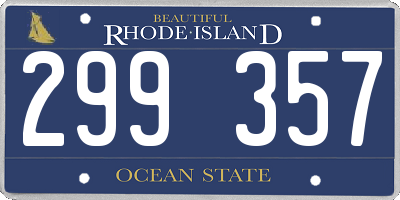 RI license plate 299357
