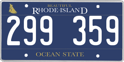 RI license plate 299359