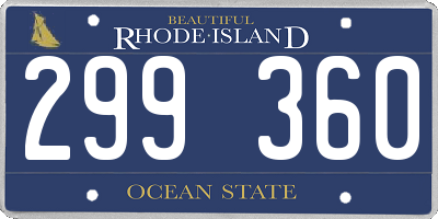 RI license plate 299360