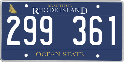 RI license plate 299361