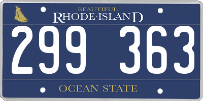 RI license plate 299363