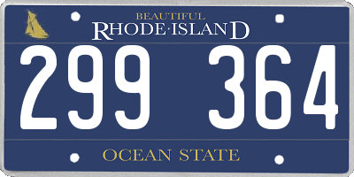 RI license plate 299364