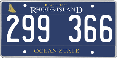 RI license plate 299366