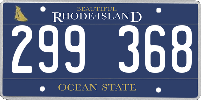 RI license plate 299368