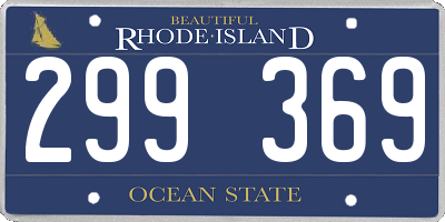 RI license plate 299369