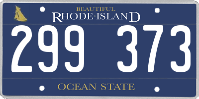 RI license plate 299373