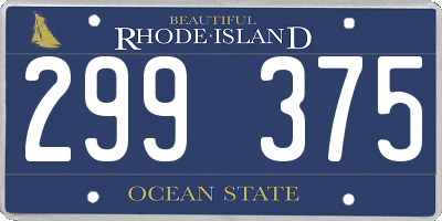 RI license plate 299375
