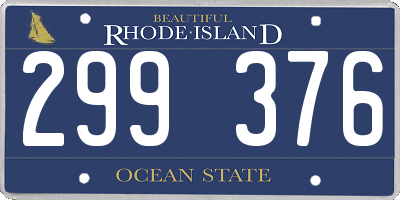 RI license plate 299376