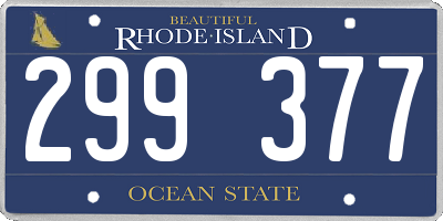 RI license plate 299377