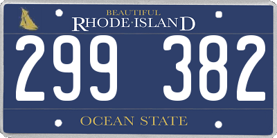 RI license plate 299382