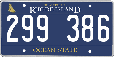 RI license plate 299386