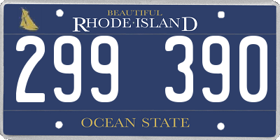 RI license plate 299390