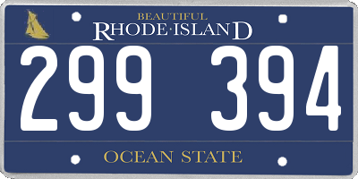 RI license plate 299394