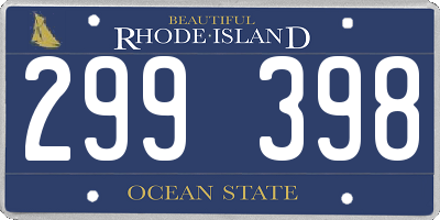 RI license plate 299398