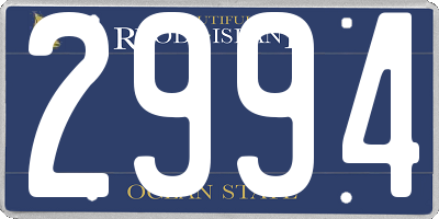 RI license plate 2994