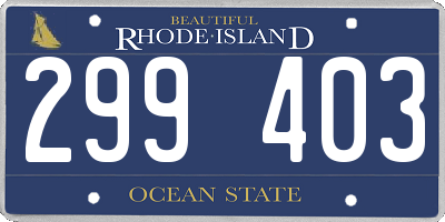 RI license plate 299403