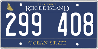 RI license plate 299408