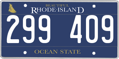RI license plate 299409