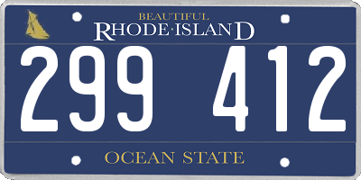 RI license plate 299412