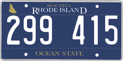 RI license plate 299415