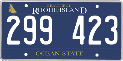 RI license plate 299423