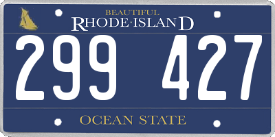 RI license plate 299427