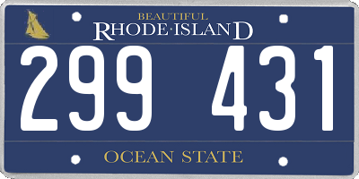 RI license plate 299431