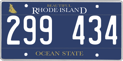 RI license plate 299434