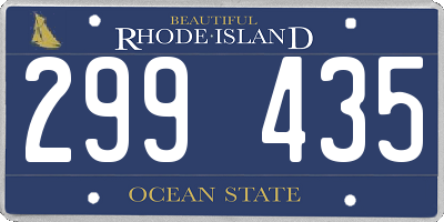 RI license plate 299435