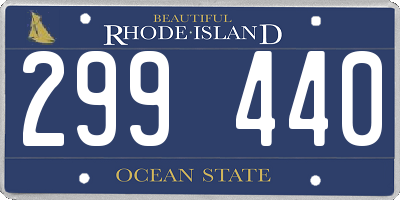 RI license plate 299440