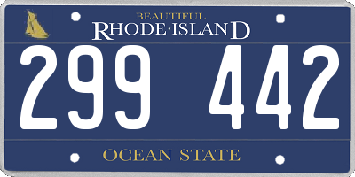 RI license plate 299442