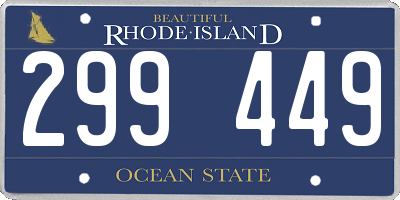 RI license plate 299449