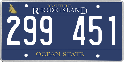 RI license plate 299451