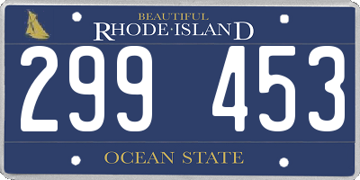 RI license plate 299453