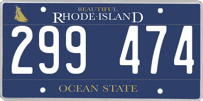 RI license plate 299474