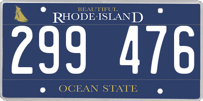 RI license plate 299476