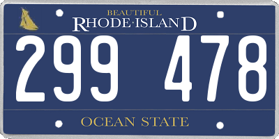 RI license plate 299478