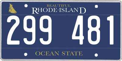 RI license plate 299481