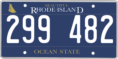 RI license plate 299482