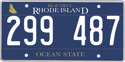 RI license plate 299487