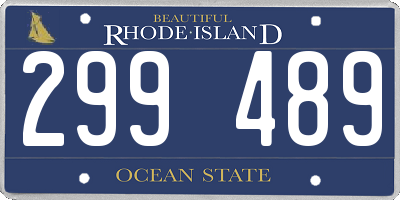 RI license plate 299489