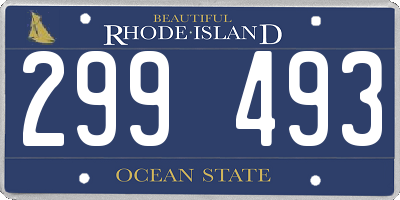 RI license plate 299493