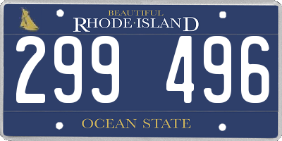RI license plate 299496